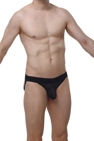 Jockstring Macra Noir - PetitQ Underwear - Lingerie masculine sexy et sous-vêtements pour homme originaux