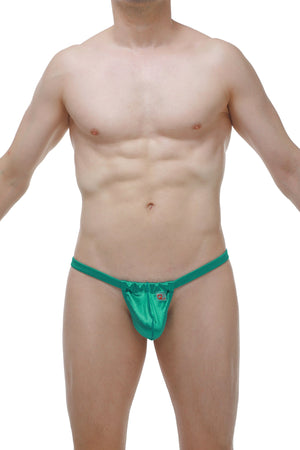 Slingshot Maverick Satin Vert - PetitQ Underwear - Lingerie masculine sexy et sous-vêtements pour homme originaux
