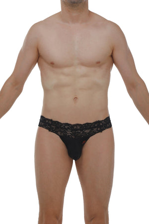 String Plessis Dentelle Noir - PetitQ Underwear - Lingerie masculine sexy et sous-vêtements pour homme originaux