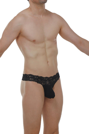 String Plessis Dentelle Noir - PetitQ Underwear - Lingerie masculine sexy et sous-vêtements pour homme originaux