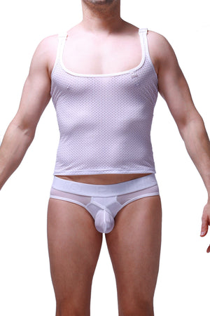 Débardeur Attan Bee Blanc - PetitQ Underwear - Lingerie masculine sexy et sous-vêtements pour homme originaux