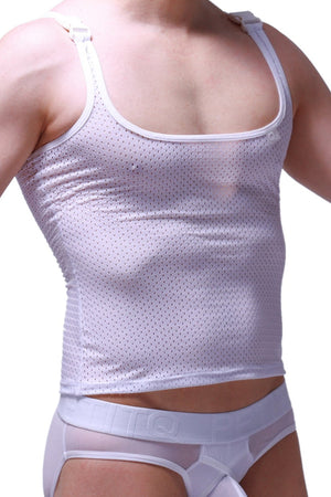 Débardeur Attan Bee Blanc - PetitQ Underwear - Lingerie masculine sexy et sous-vêtements pour homme originaux