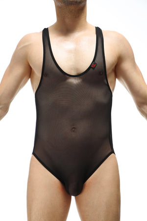 Bodyjockstrap Perruel Net Noir - PetitQ Underwear - Lingerie masculine sexy et sous-vêtements pour homme originaux