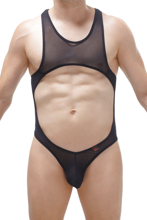 Body String Medis Net Noir - PetitQ Underwear - Lingerie masculine sexy et sous-vêtements pour homme originaux
