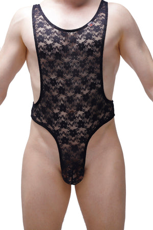 Bodystring Aunou Dentelle Noir - PetitQ Underwear - Lingerie masculine sexy et sous-vêtements pour homme originaux