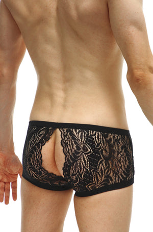 Boxer Plouhac Dentelle Noir - PetitQ Underwear - Lingerie masculine sexy et sous-vêtements pour homme originaux