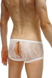 Boxer Plouhac Dentelle Blanc