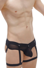 Jockstring Garter Net Noir avec c-ring