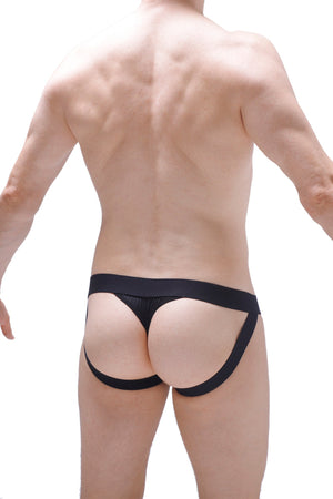 Jockstring Ouvert Cockring Noir - PetitQ Underwear - Lingerie masculine sexy et sous-vêtements pour homme originaux
