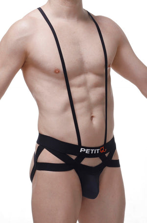 Jockstring Suspenbust Noir - PetitQ Underwear - Lingerie masculine sexy et sous-vêtements pour homme originaux