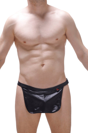 Pagne Wet Noir avec string - PetitQ Underwear - Lingerie masculine sexy et sous-vêtements pour homme originaux