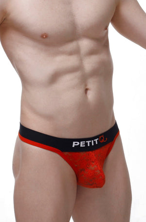 String Maulay Lace Rouge - PetitQ Underwear - Lingerie masculine sexy et sous-vêtements pour homme originaux