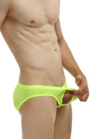 Slip Double Poche Net Jaune Neon